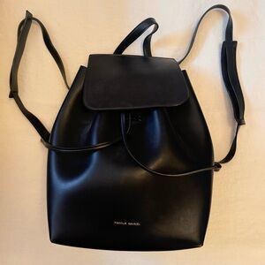 mansur gavriel black leather backpack